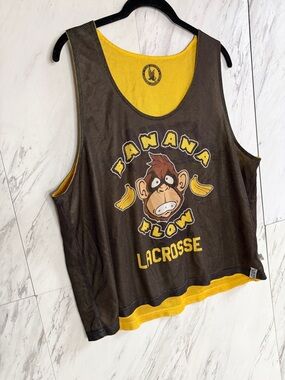 Flow Society Reversible Banana Flow Lacrosse Mesh Tank Pinnie Jersey SZ L/XL